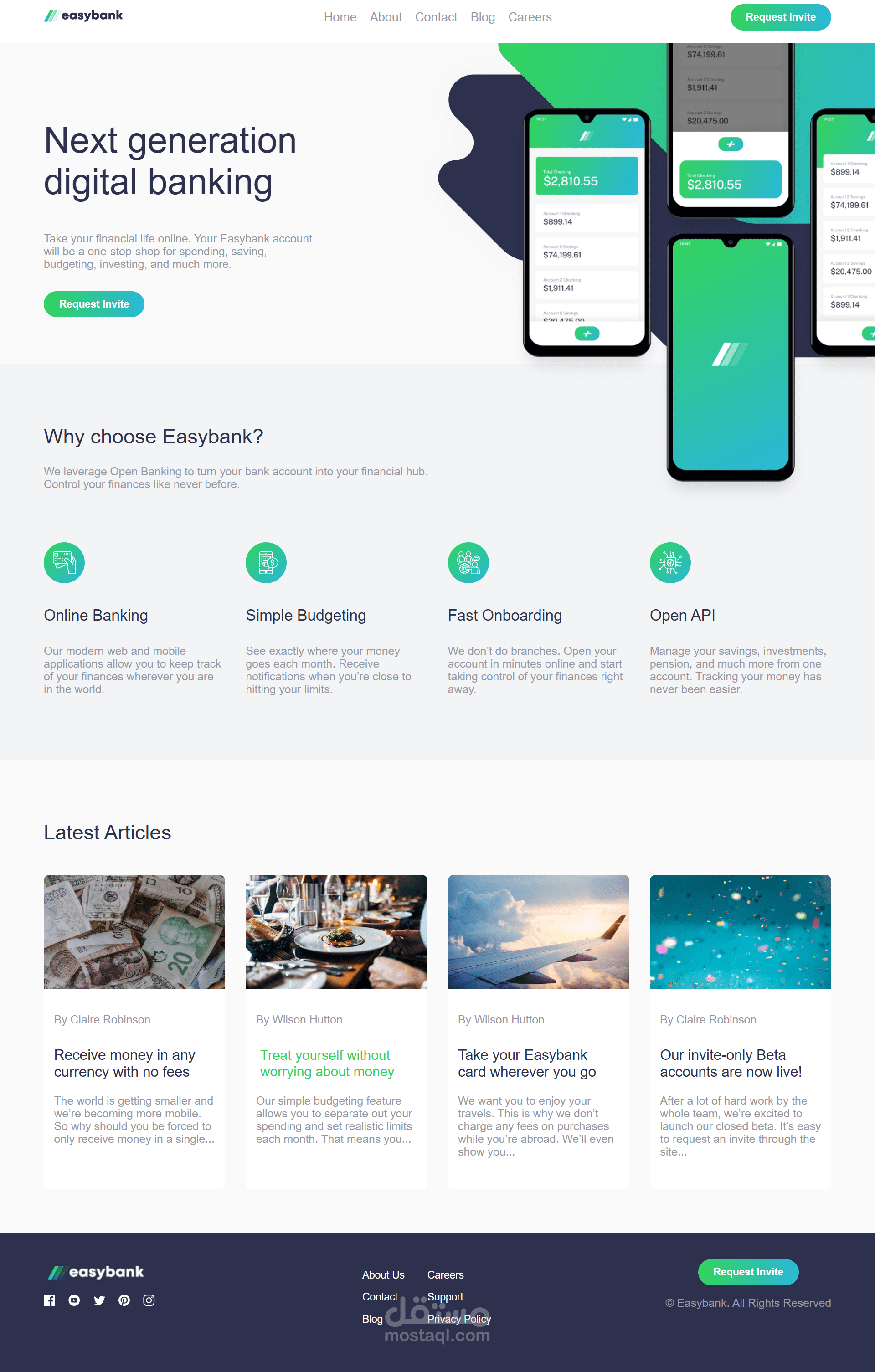 Easybank – Landing Page for Digital Banking