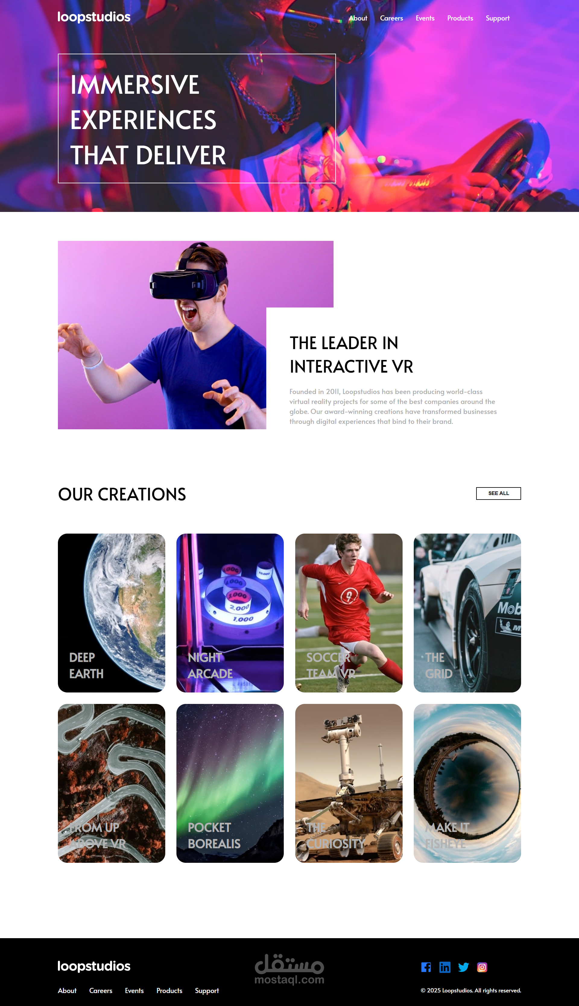 Loopstudios – VR Product Landing Page