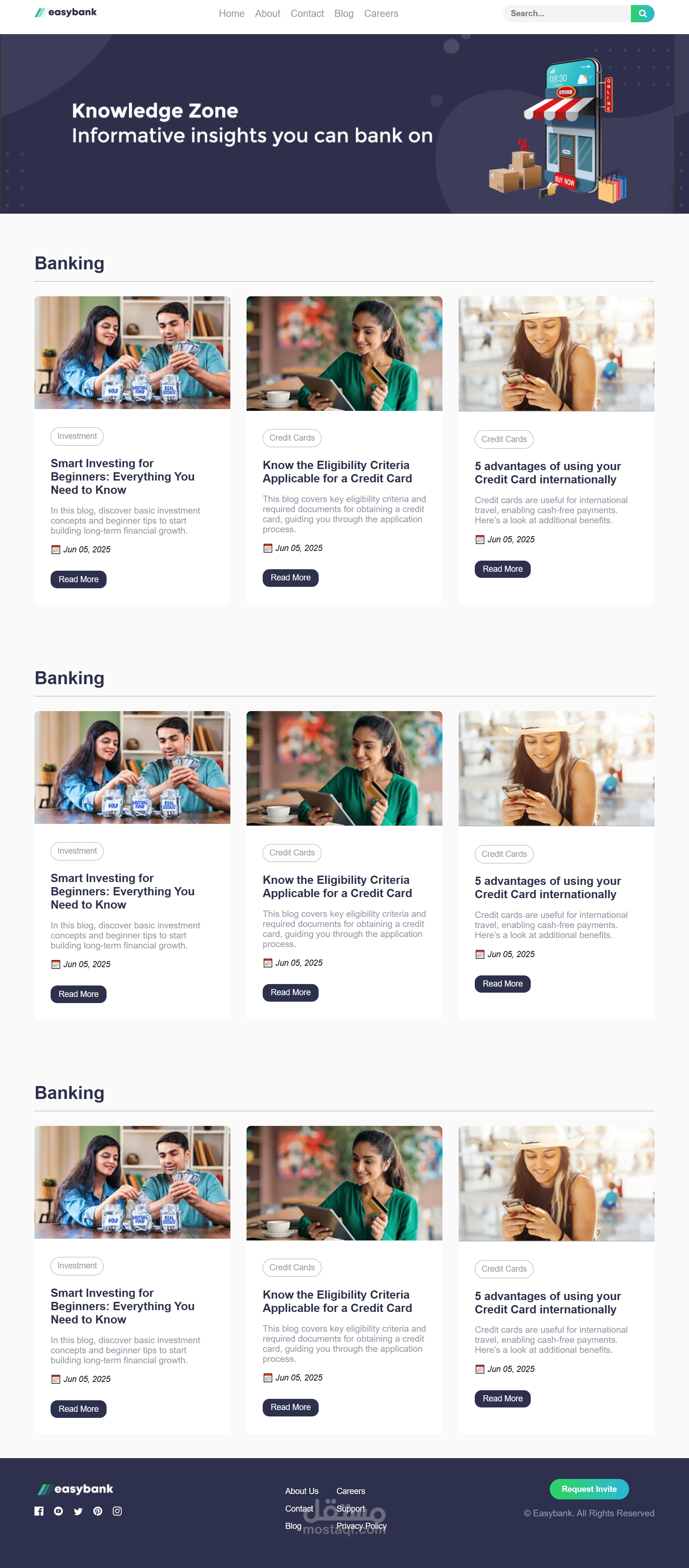 Easybank – Blog Page for Digital Banking