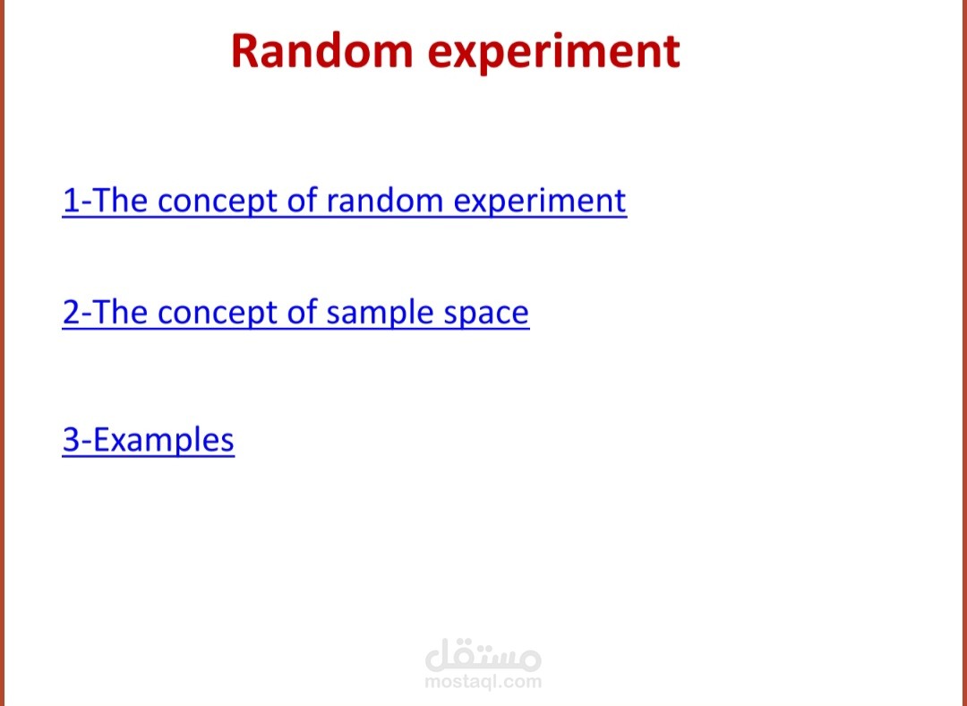 Random experiment
