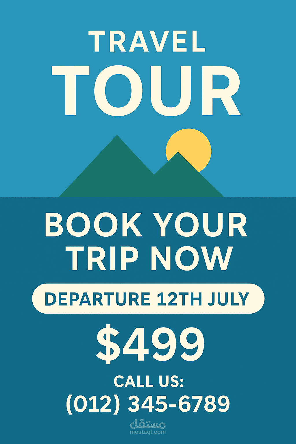 بوستر دعائي لرحلة سياحية – Travel Tour Poster