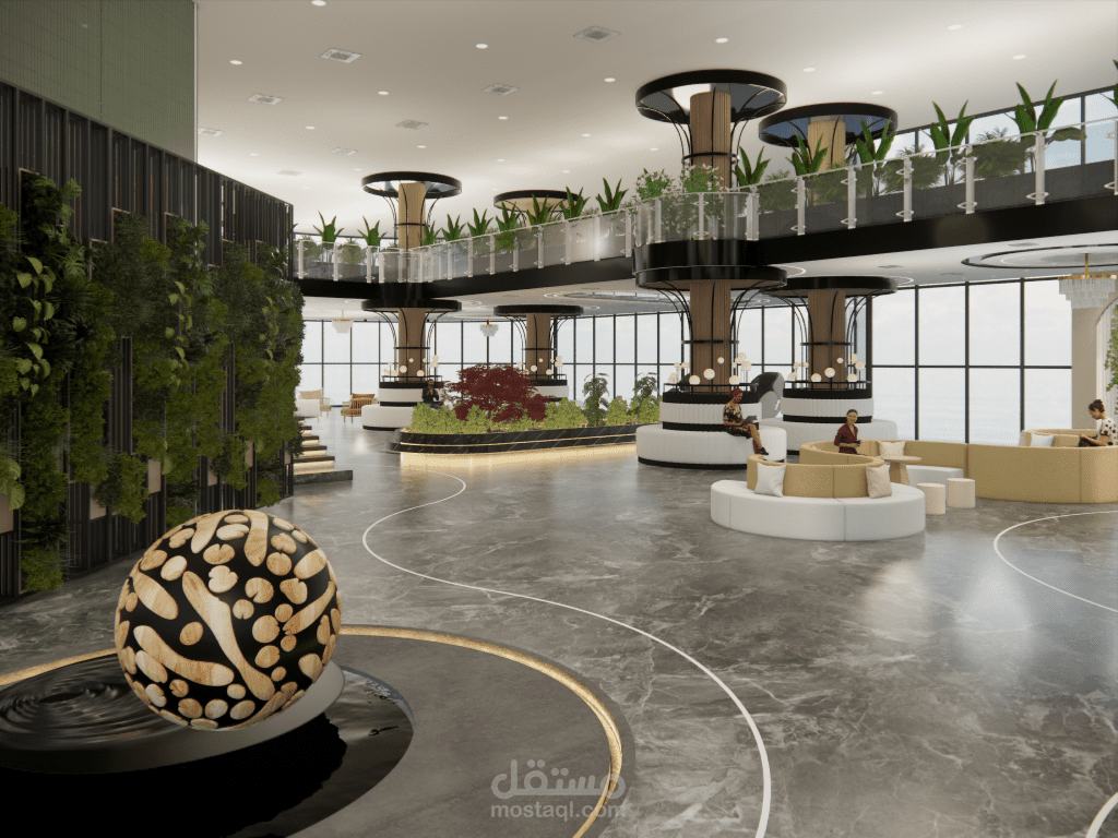تصميم فندق بطراز عصري مودرن يجمع بين الأناقة والوظيفة
