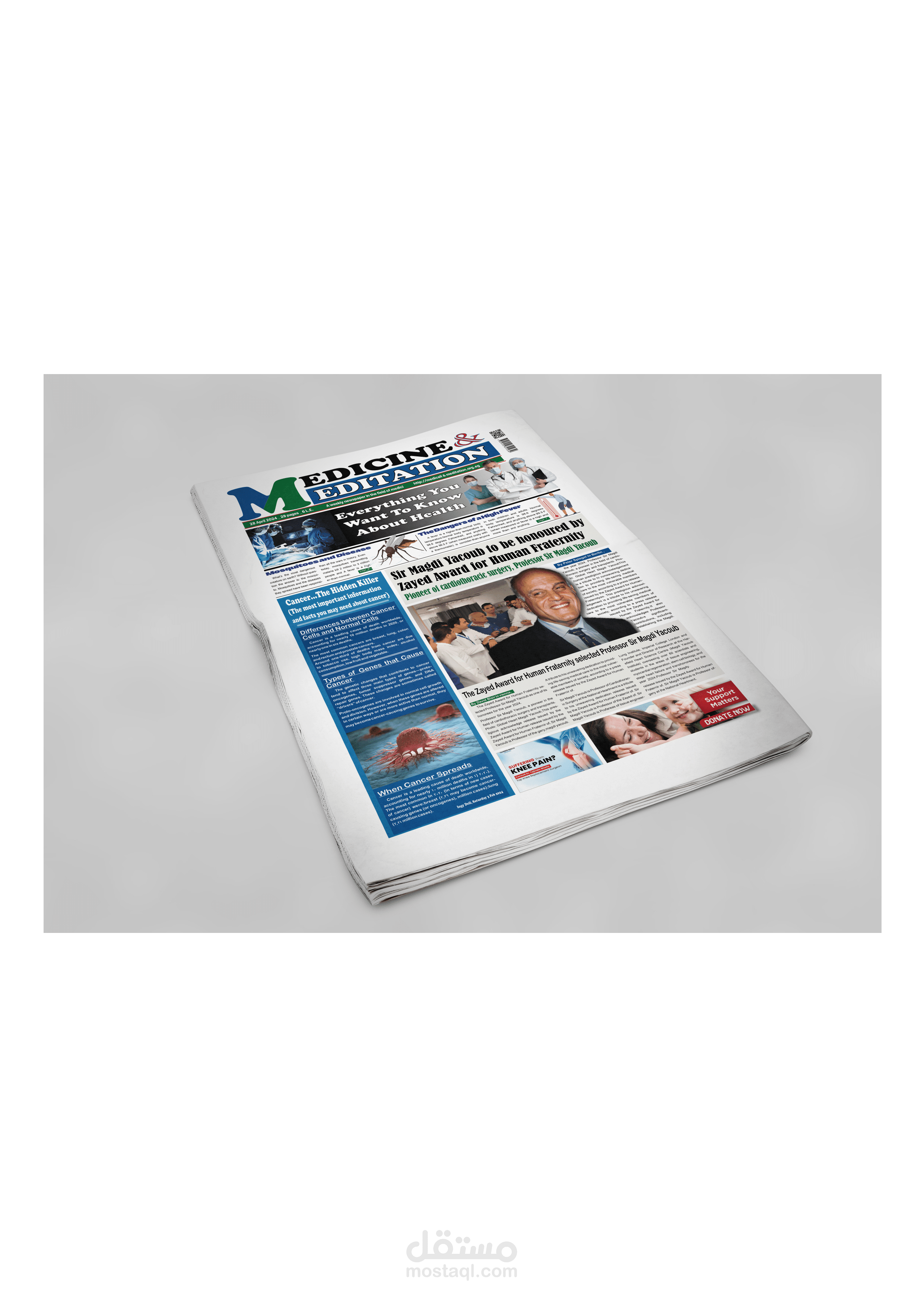 Medicine & Meditation) Medical Tabloid Front Page)