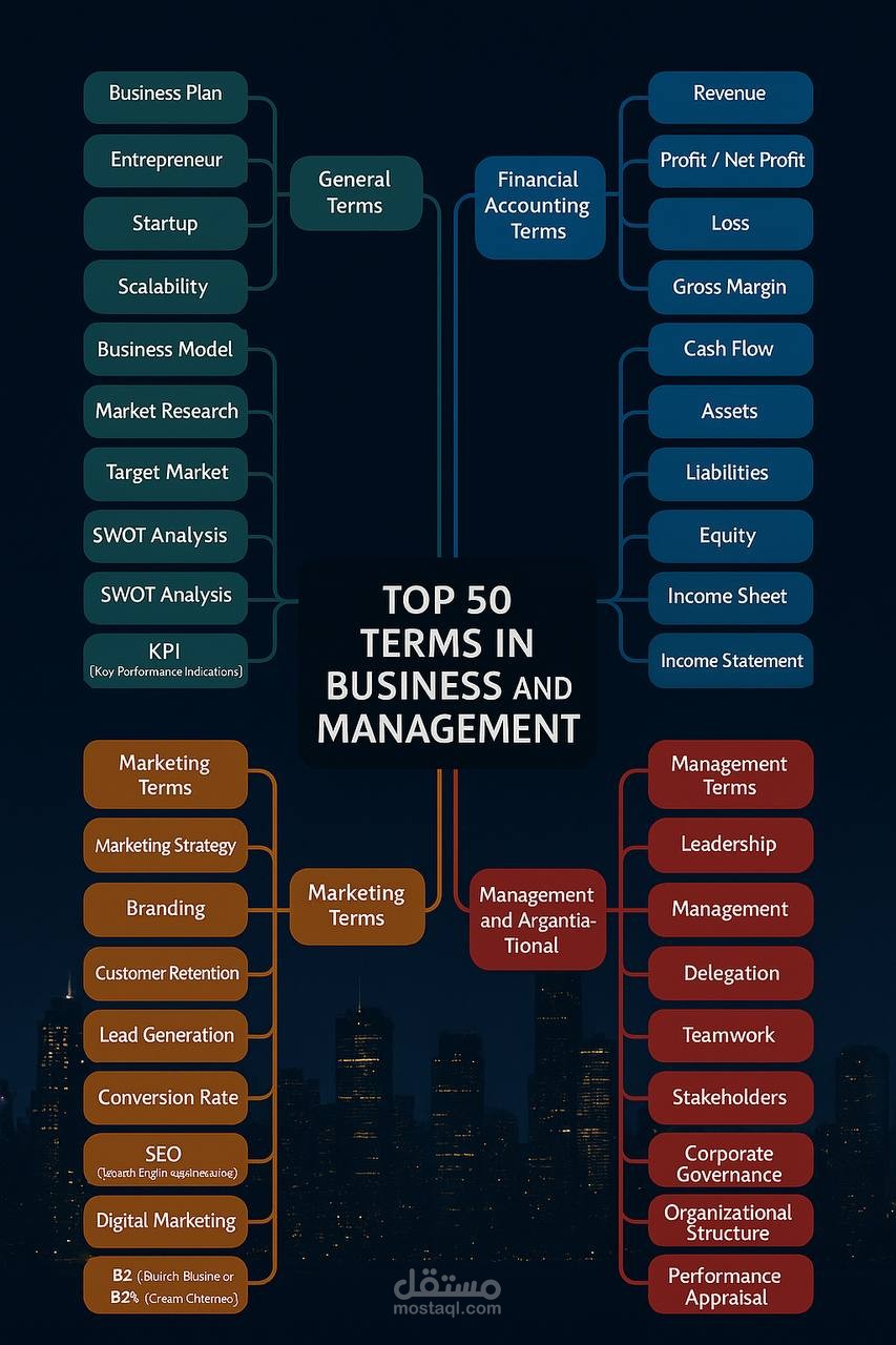 Business Terms Dictionary (English-Arabic) with Explanation and Examples - Personally Prepared