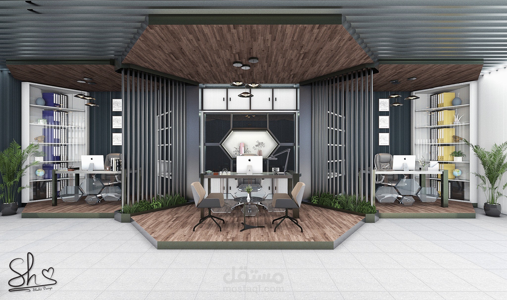 تصميم مكتب بنمط العمارة الحديث (Modern Style) وفق عمل فريق الشركة  في تركيا مدينة أنطاكيا