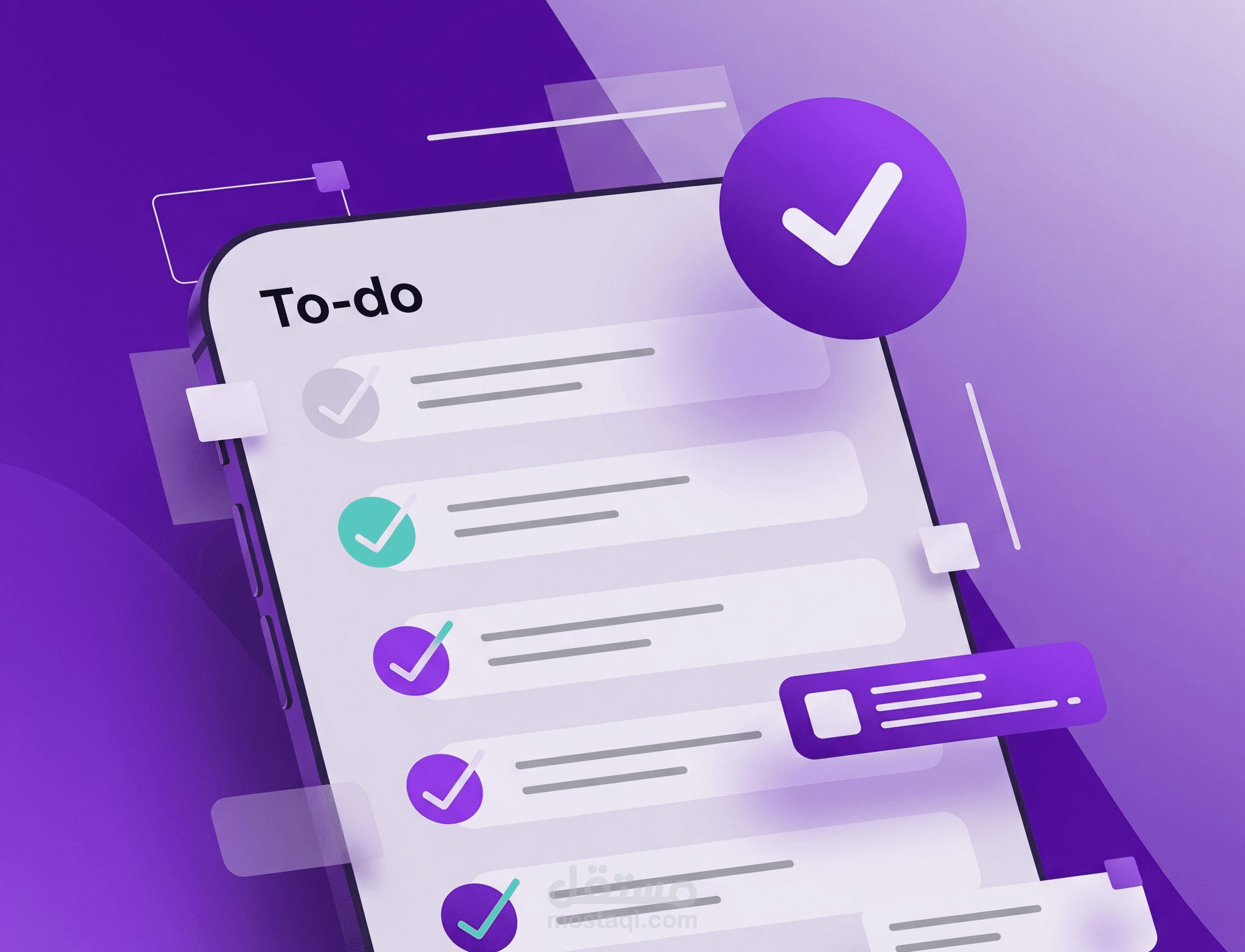 تصميم وتطوير تطبيق قائمة مهام (To-Do App) تفاعلي وحديث