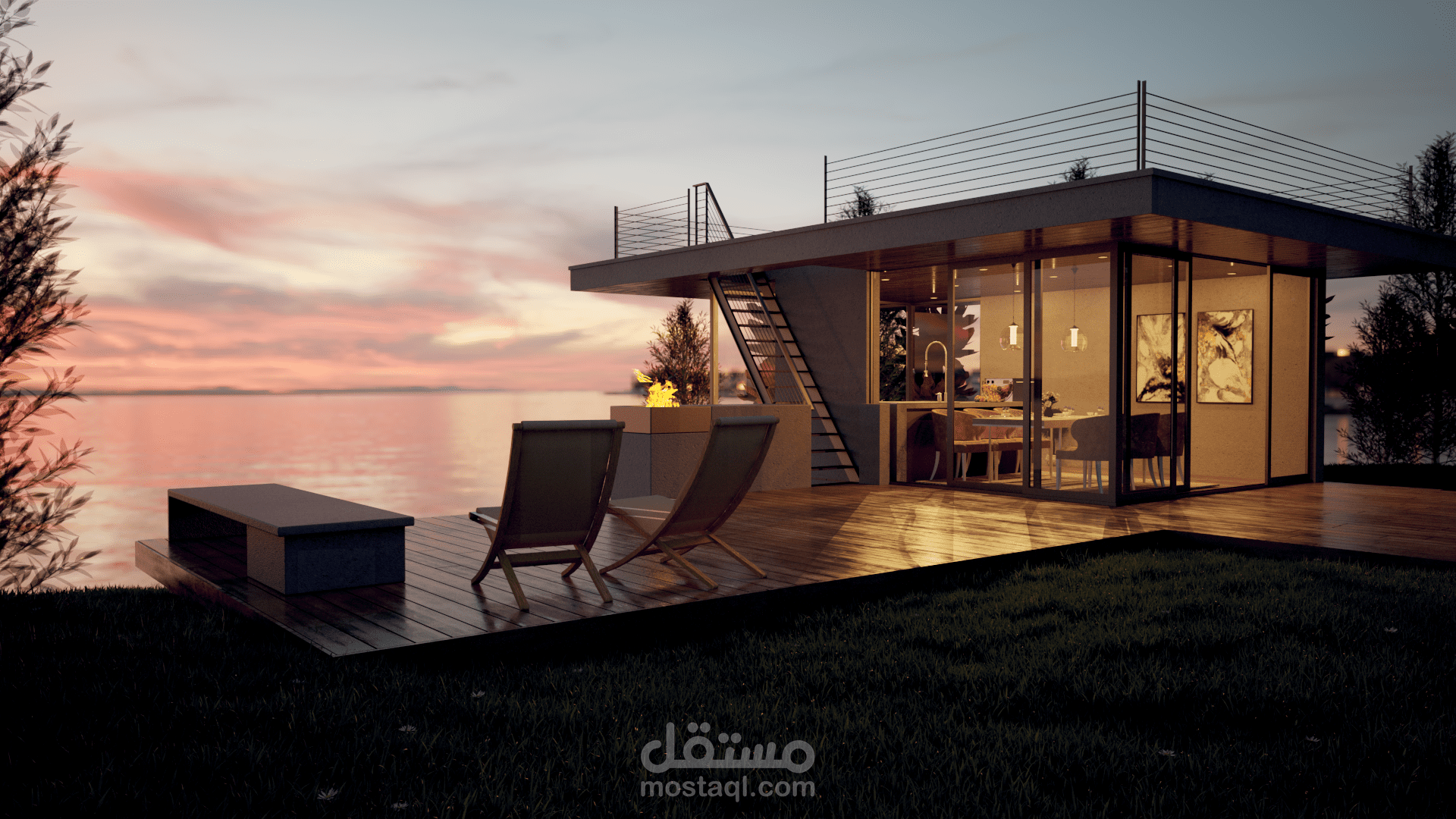 بيت مصيف على الطراز الحديث