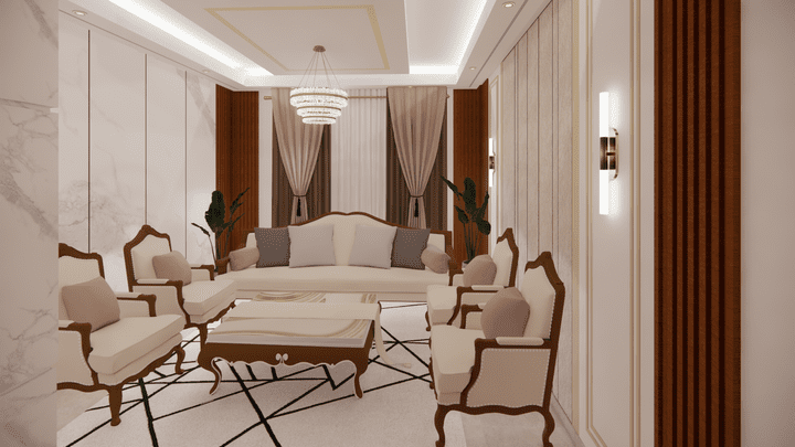 تصميم شقة سكنية و محل صرافة و واجهة محل الجوالات