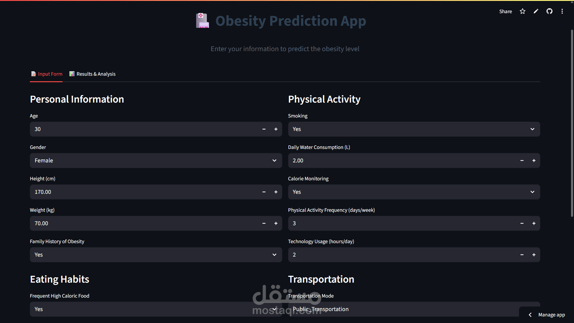 Obesity Prediction