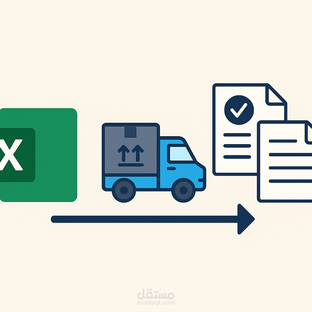 نظام Excel متكامل لإدارة أوامر التوريد والمشتريات لجمعية خيرية