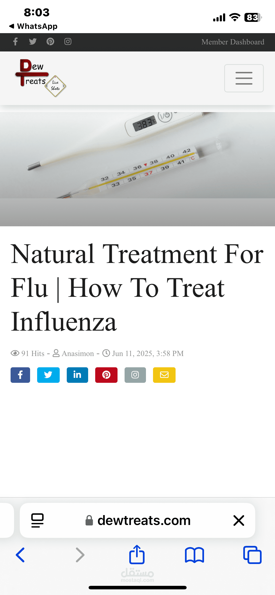Natural treatment for flu