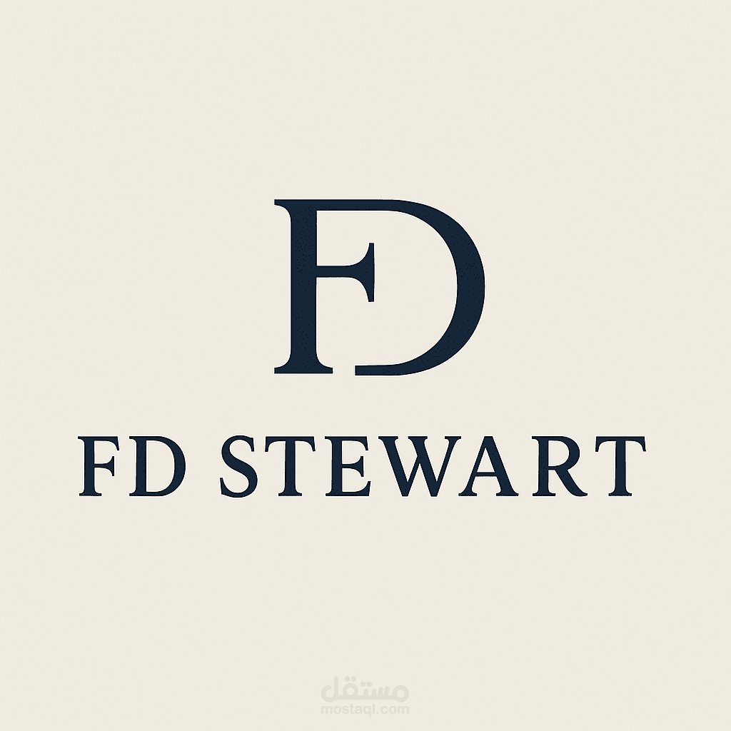 monochrome logo for FD Stewart