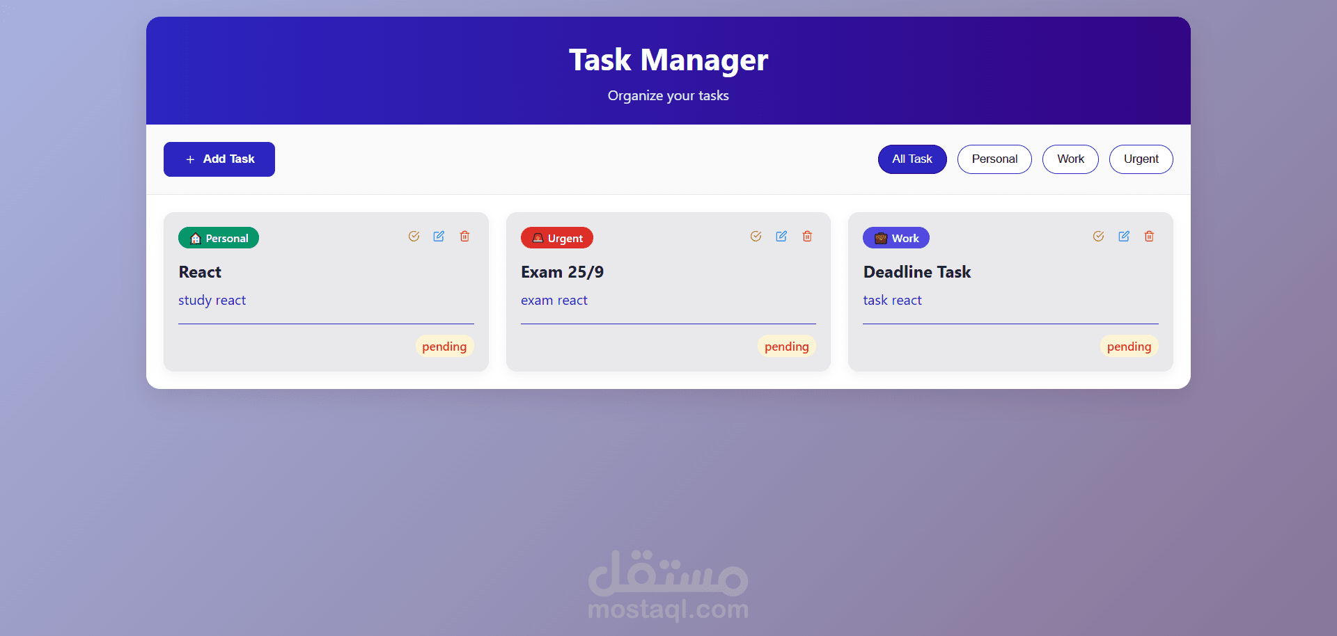 Task Manager with React