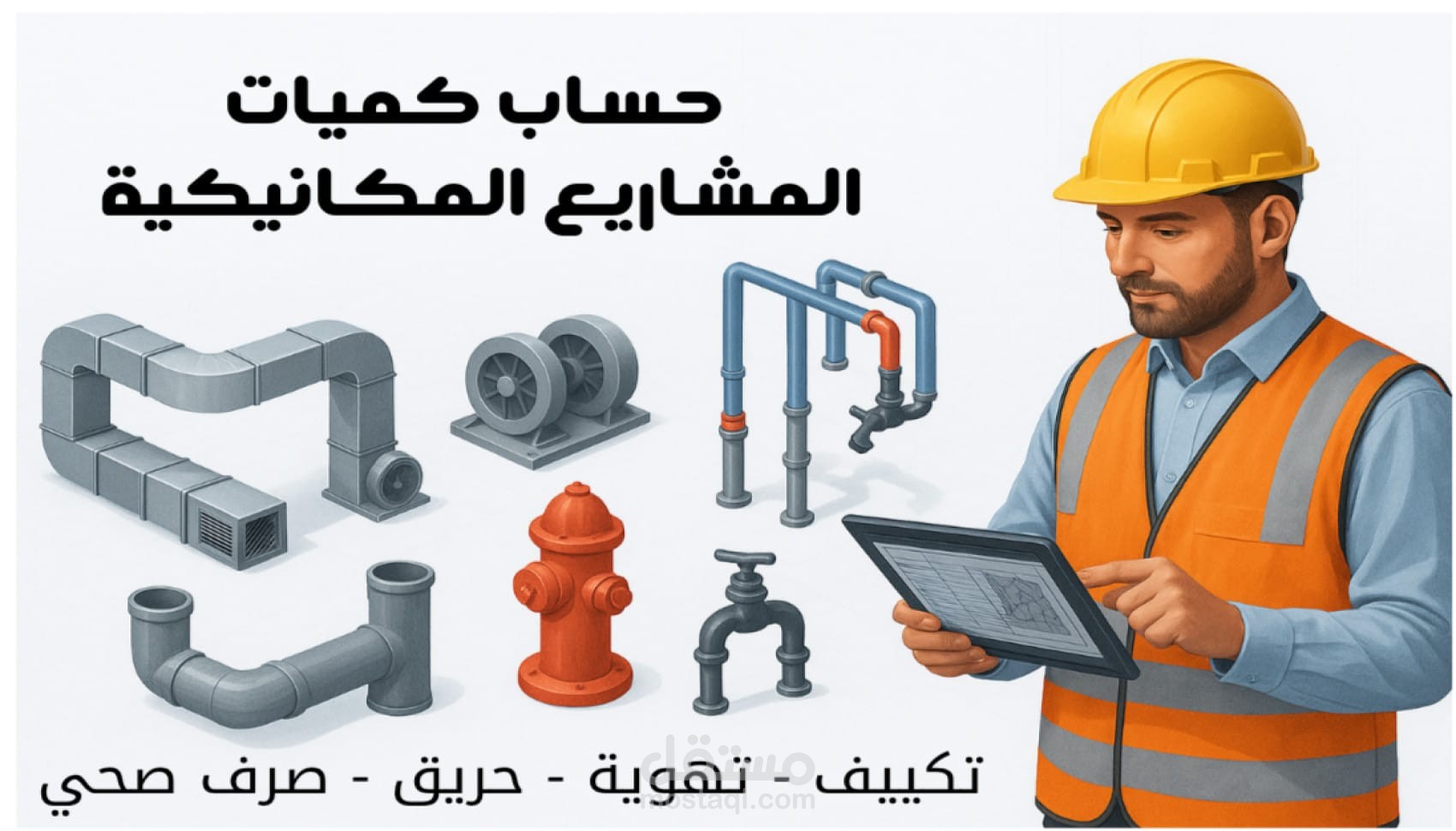 حساب كميات المشاريع الميكانيكية (تكييف - تهوية - صرف - حريق)