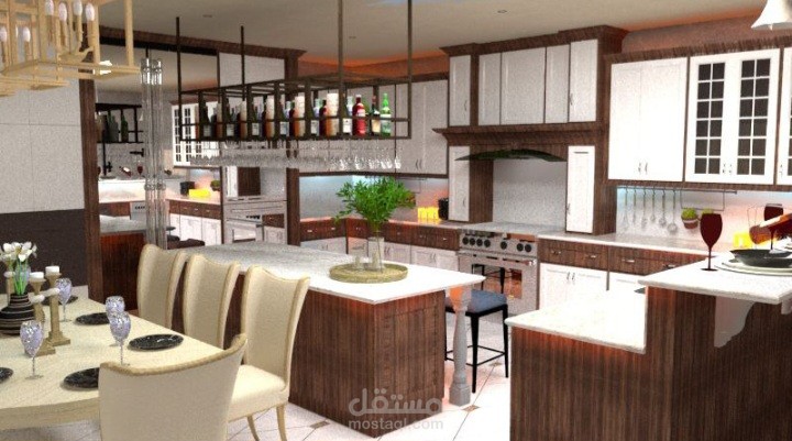 تصميم داخلي لمطبخ بأناقة الخطوط البسيطة