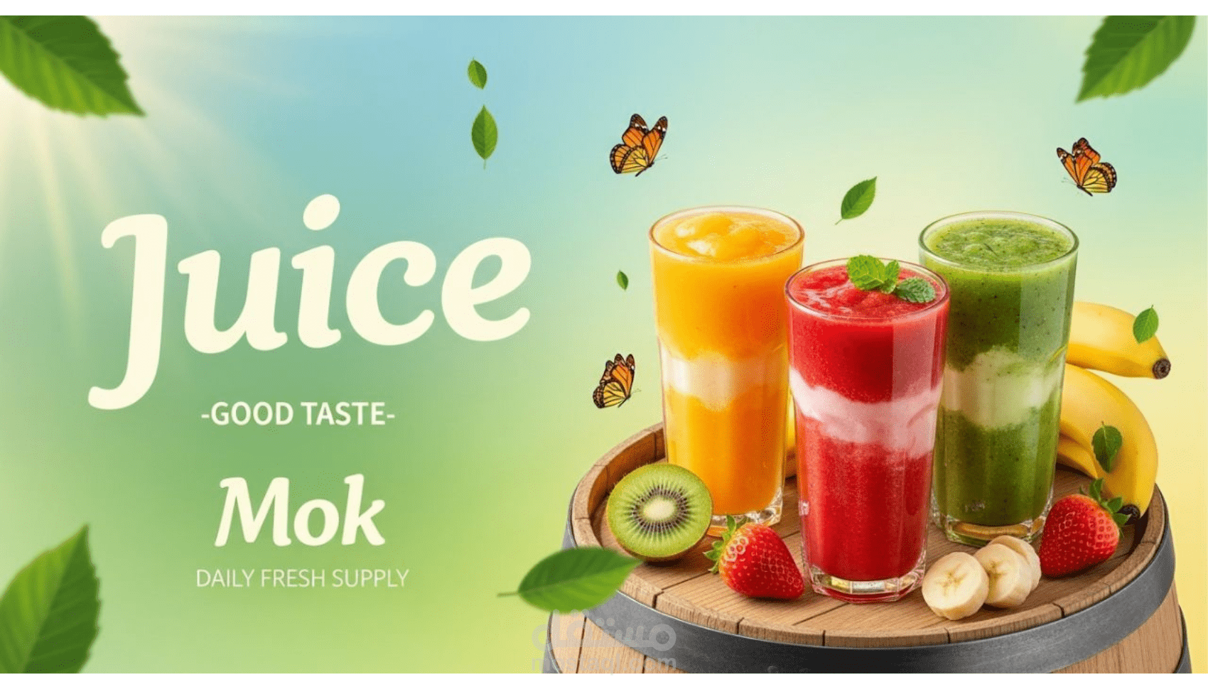 تصميم إعلان عصائر طبيعية – Mok Juice