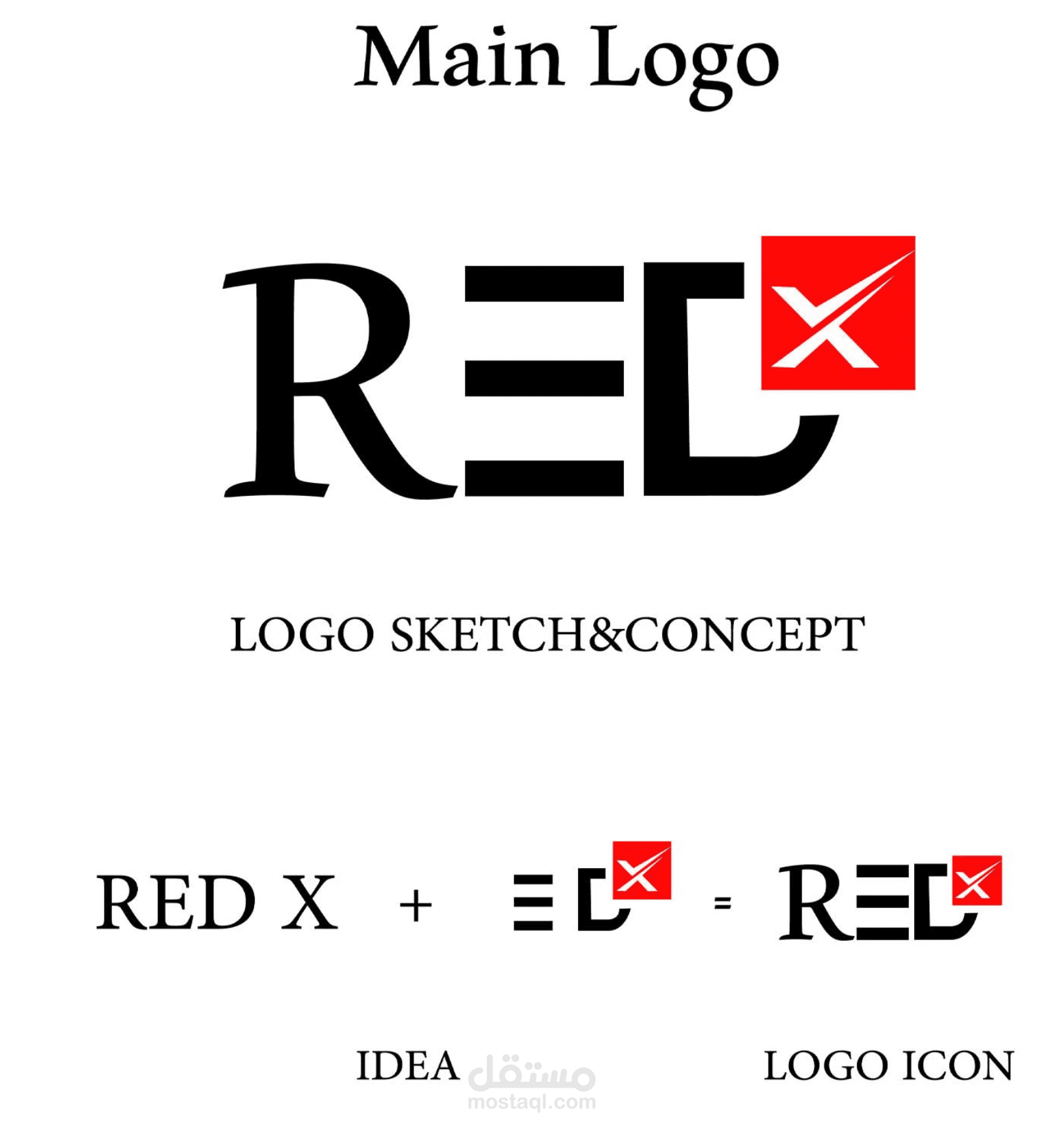 تصميم لوجو احترافي | RED X Logo Concept