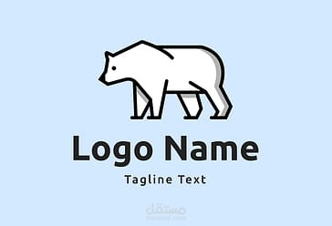 شعار دب بسيط بأسلوب أيقوني – تصميم فريد لهوية قوية