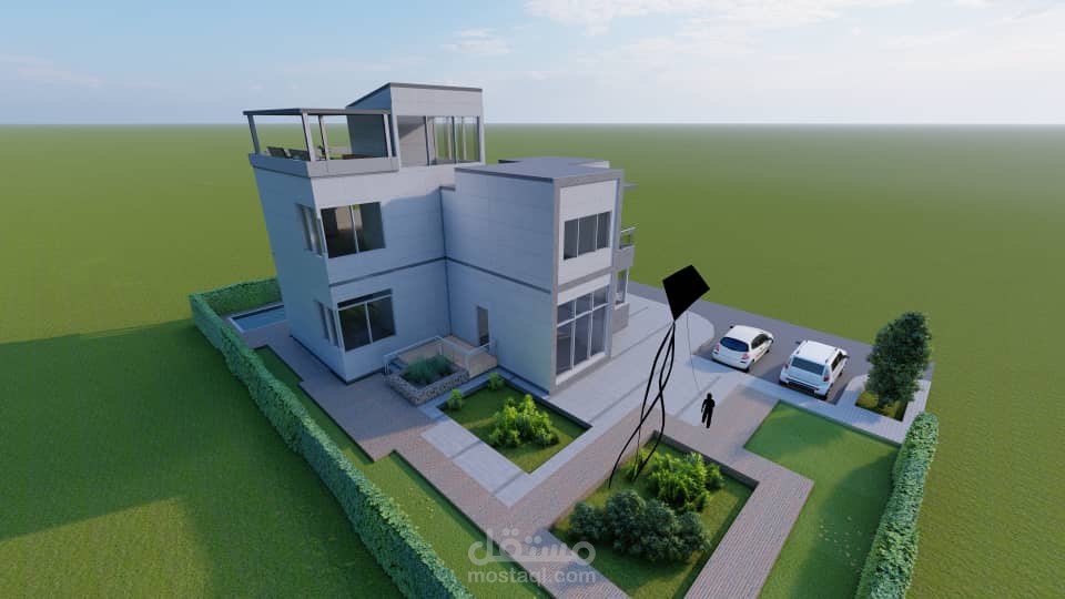 تصميم فيلا سكنية في مدينة دير عطية في سوريا