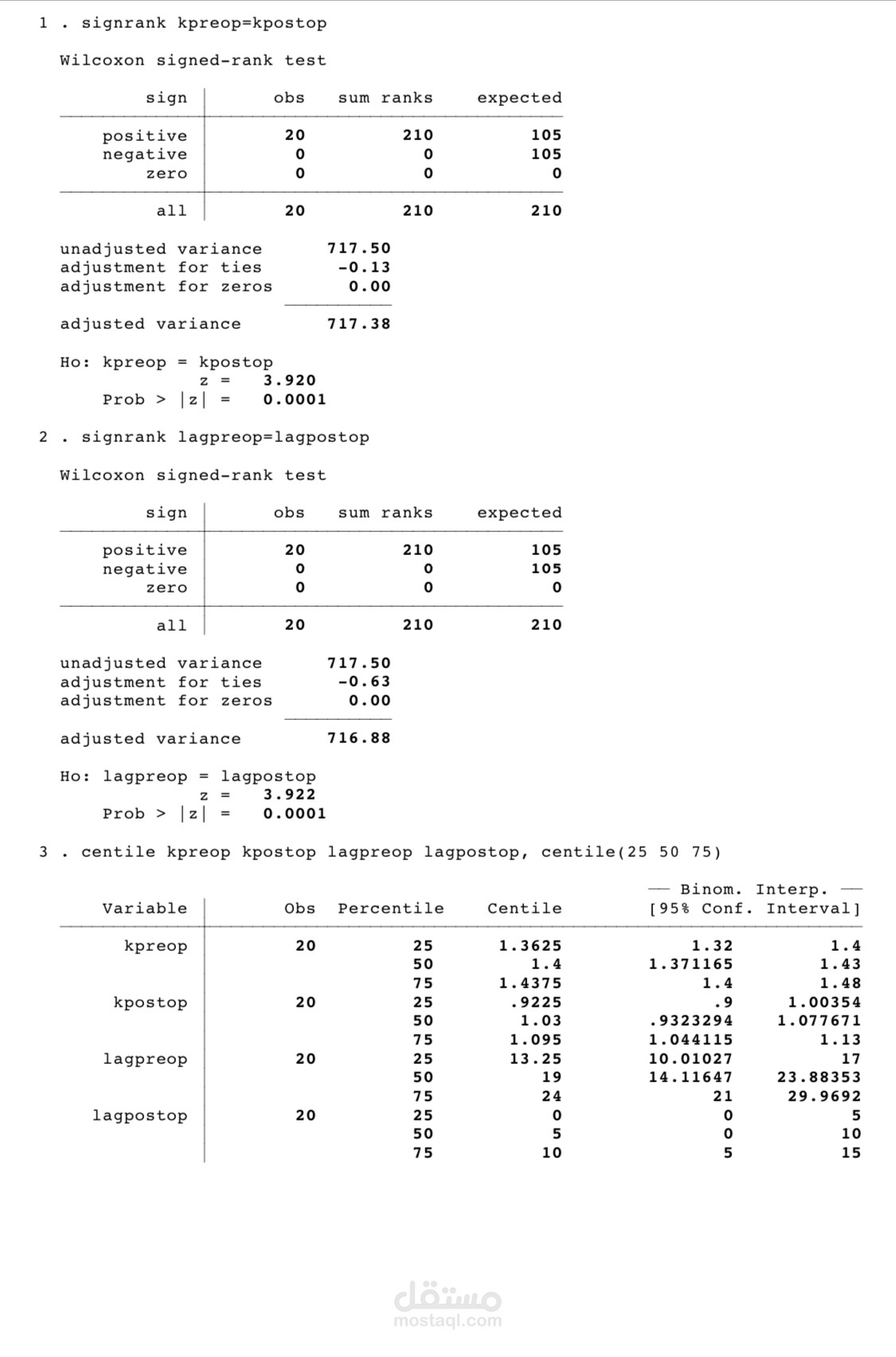 اجراء تحليل احصائي باستخدام STATA