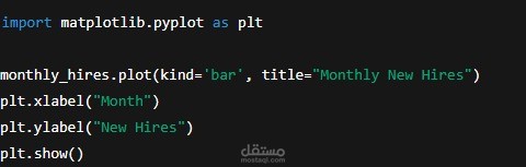 تحليل بيانات توظيف باستخدام Python (Pandas & Matplotlib)