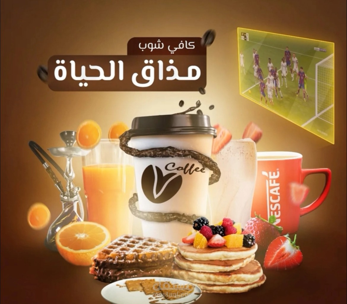 تصميم إعلان كافيه _مذاق الحياة