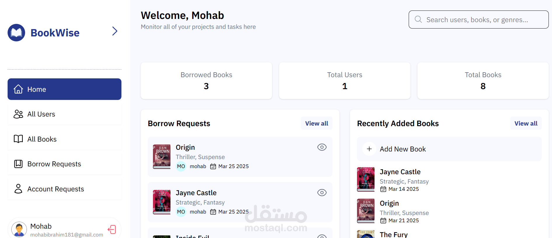 BookWise Admin Dashboard