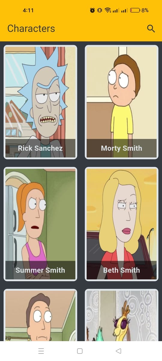 ricky morty app