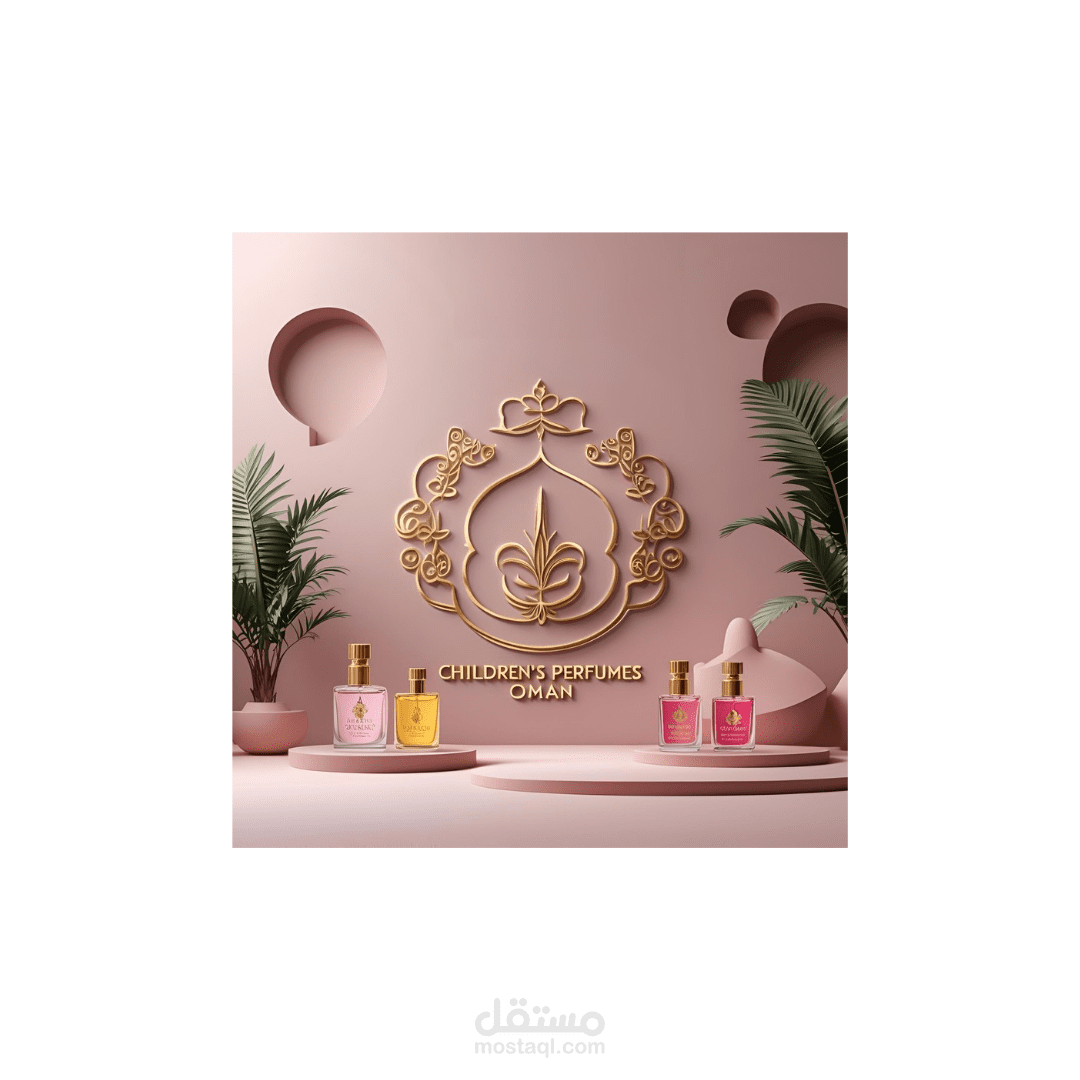 شعار لمحل اكتروني لبيع عطور الأطفال