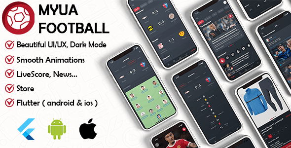 Myua Football UI kit: LiveScore, News, Store, Broadcasts