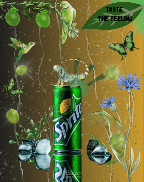 تصميم إعلاني لمشروب Sprite