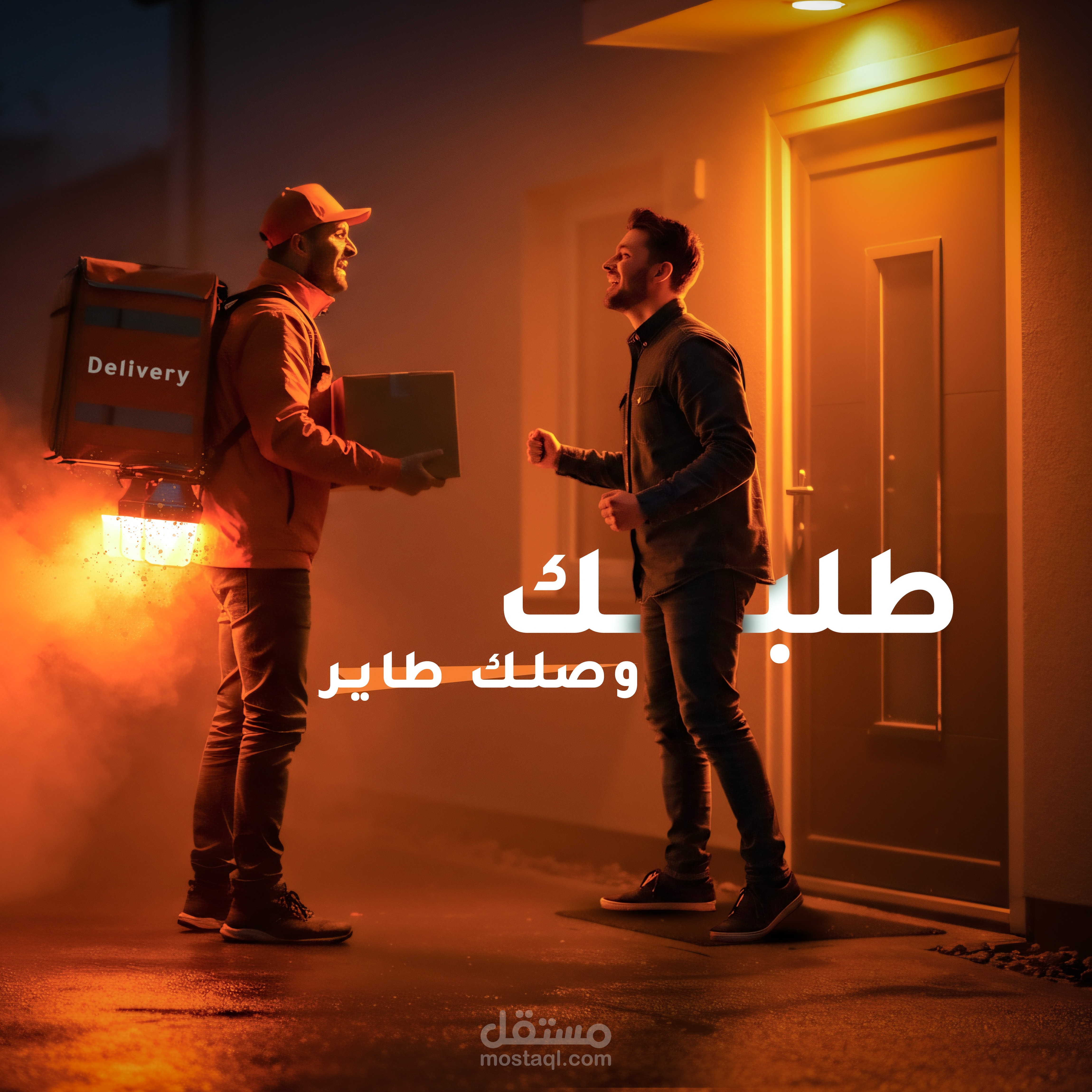 تصميم منشورات سوشيال ميديا لخدمة توصيل | أسلوب إعلاني عصري