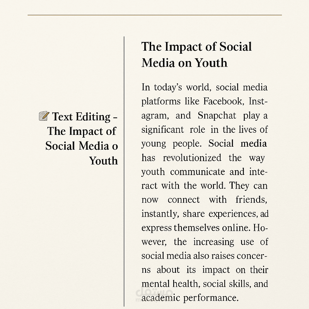 Text Editing – The Impact of Social Media on Youth