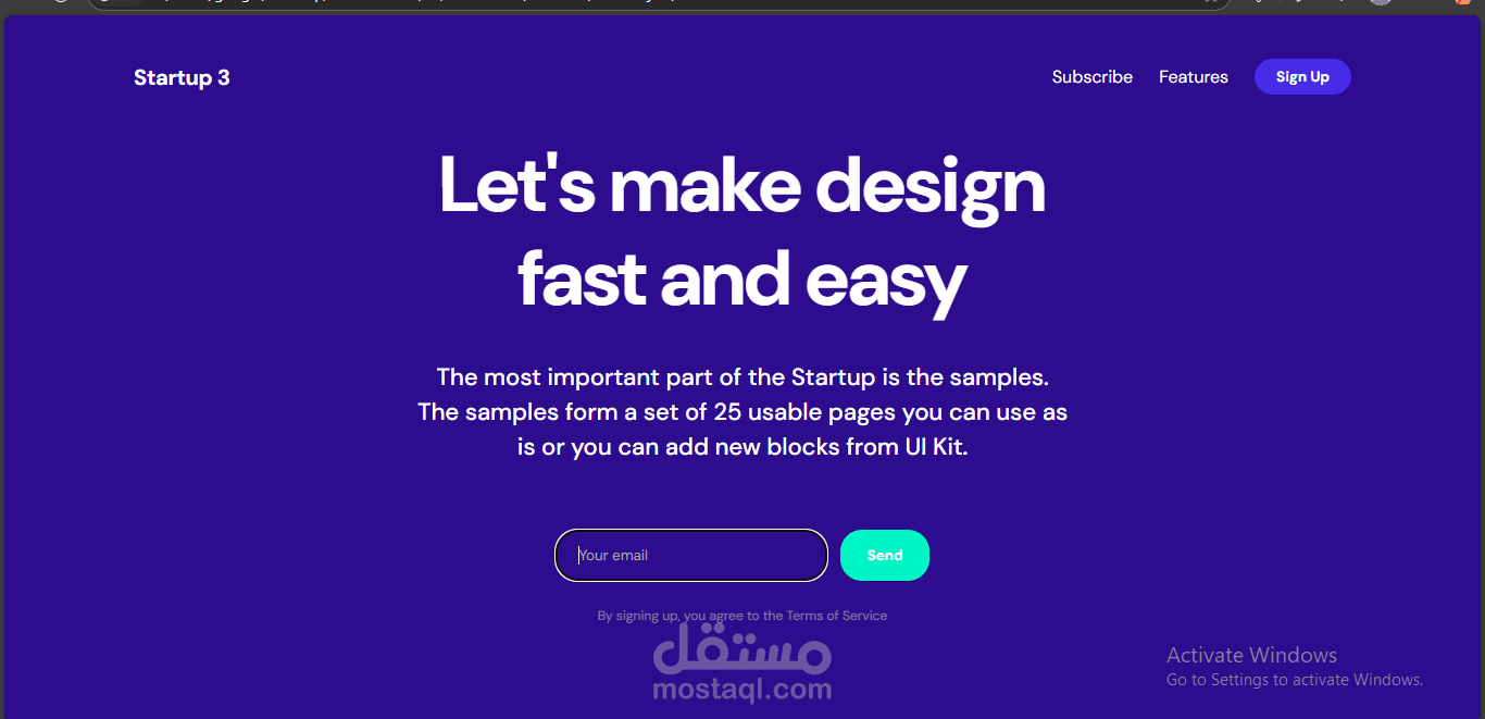 تصميم صفحة هبوط (Landing Page) لمنتج رقمي – تصميم عصري وجذاب