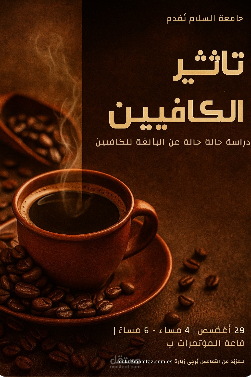 تصميم اعلاني عن تأثير الكافيين