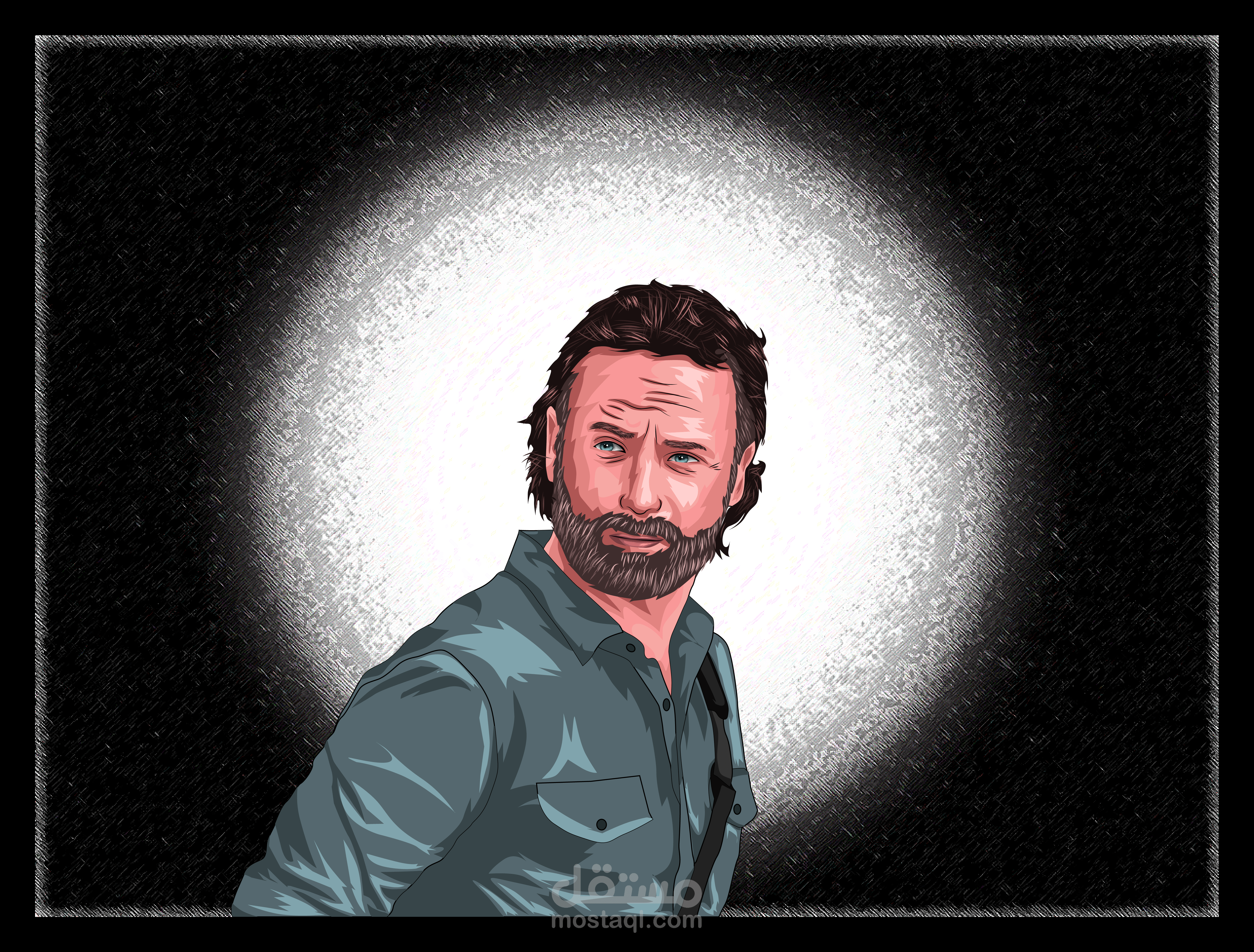 rick grimes vector portrait