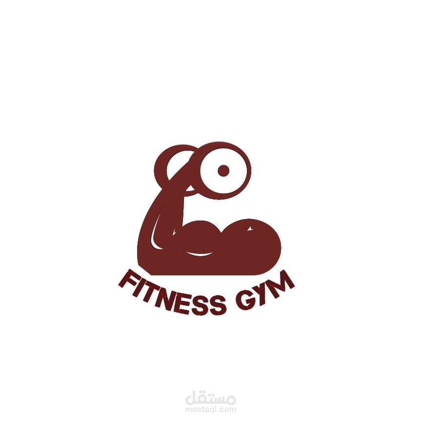 شعار نادي "FITNESS GYM" – القوة واللياقة في تصميم عصري.