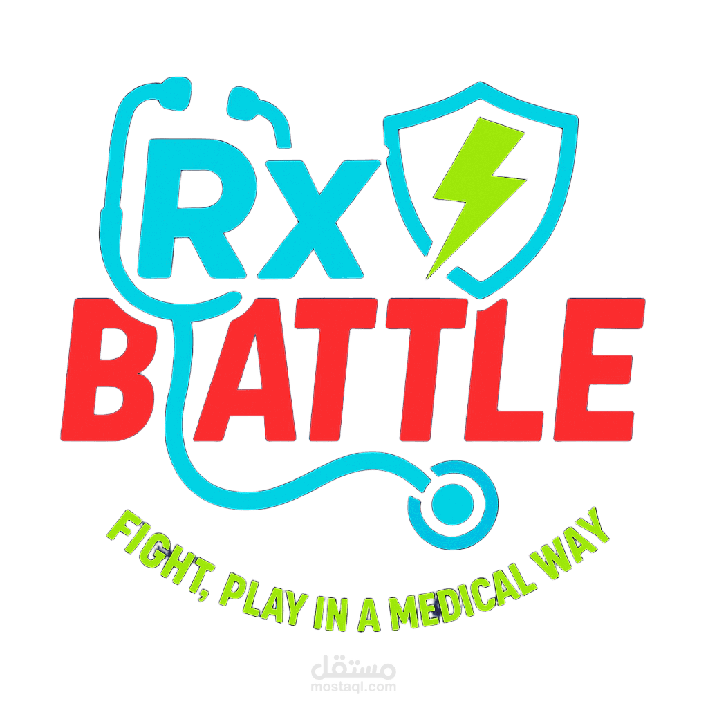شعار لعبة طلابية طبية | Rx Battle