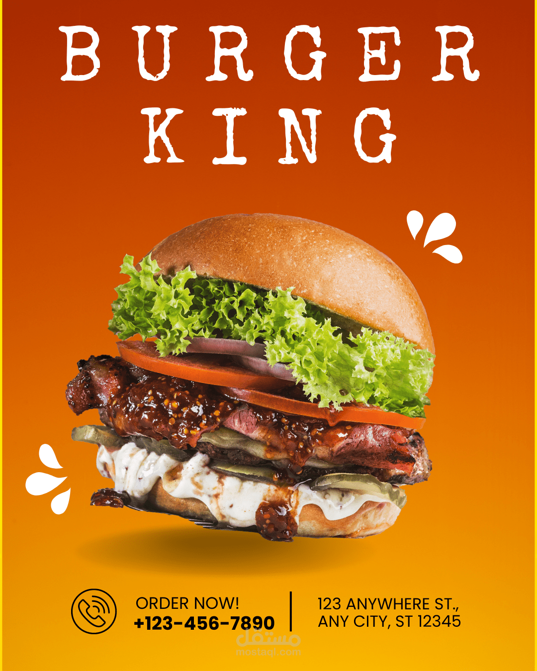 تصميم إعلان ترويجي لمطعم "Burger King"