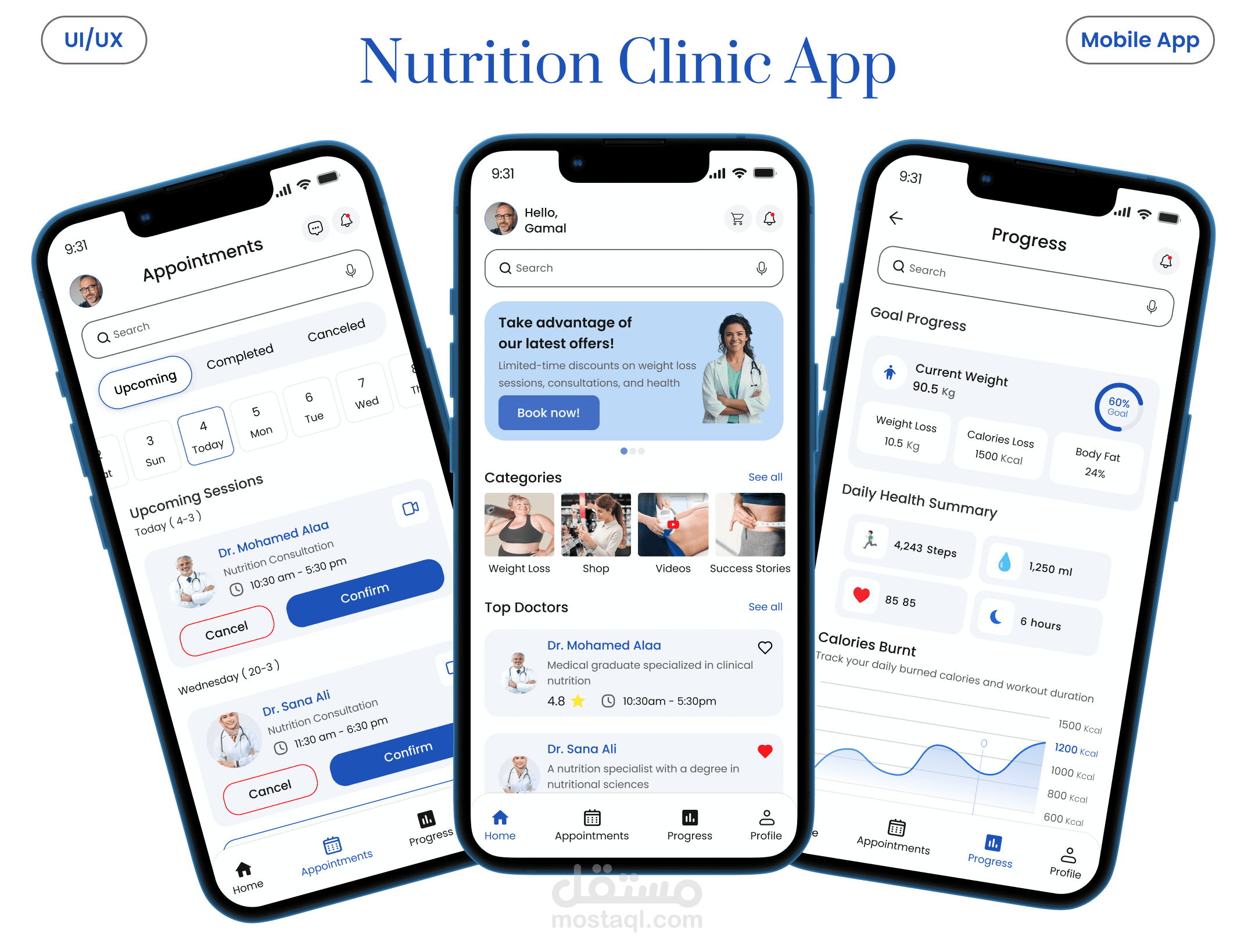Nutrition Clinic – UI/UX Design for a Health & Weight Loss App