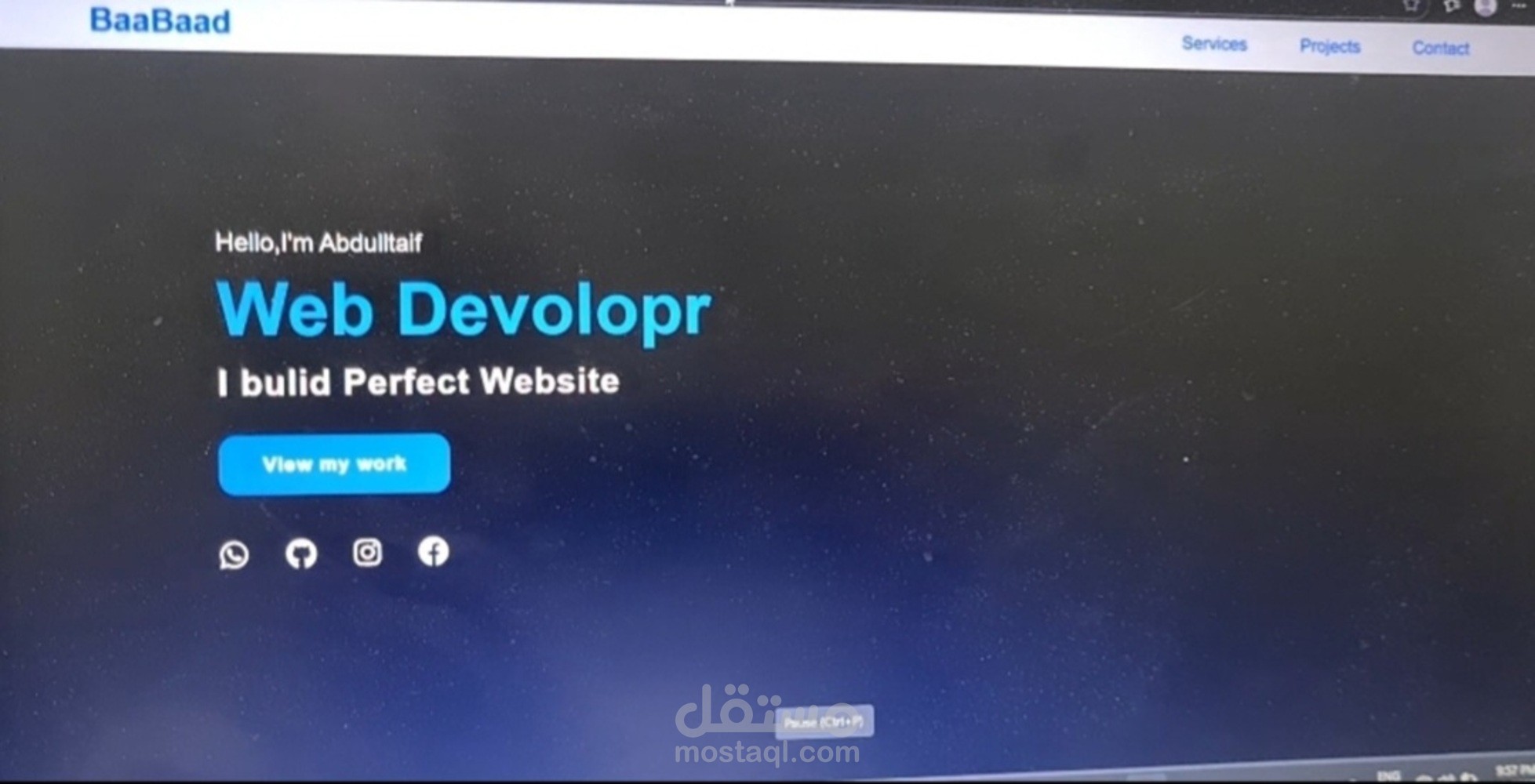 صفحة portofilo باستخدام html css