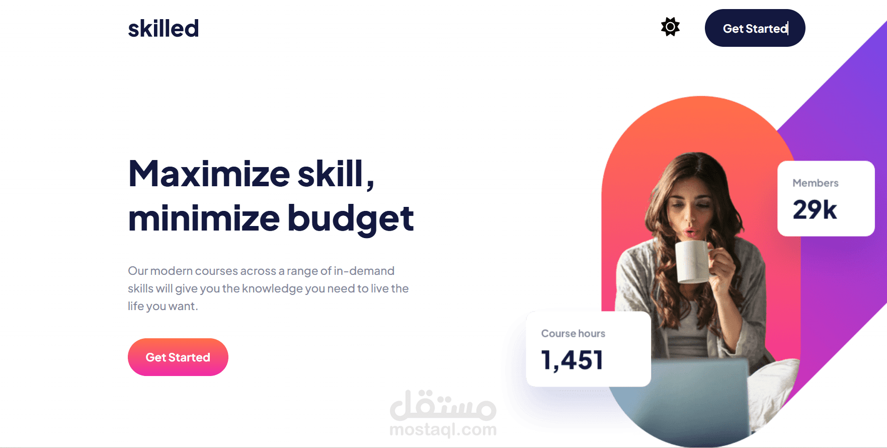 Skilled e-learning Landing Page