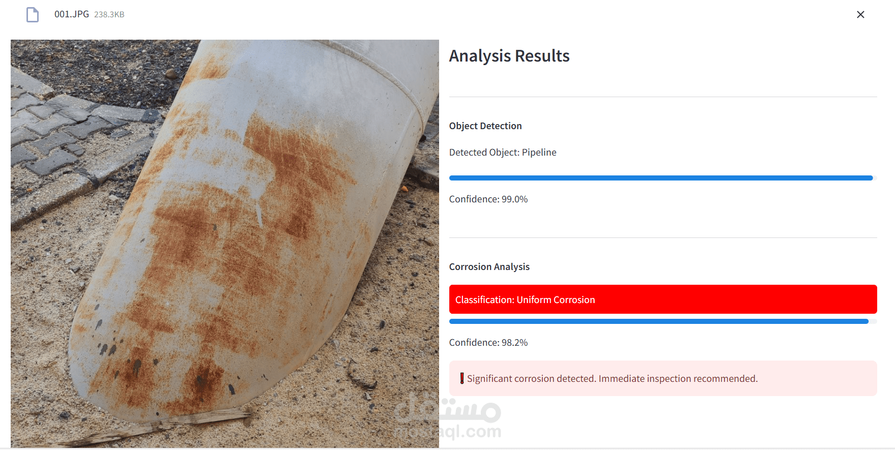 Hybrid Model for Corrosion Detection on Oil & Gas Pipelines