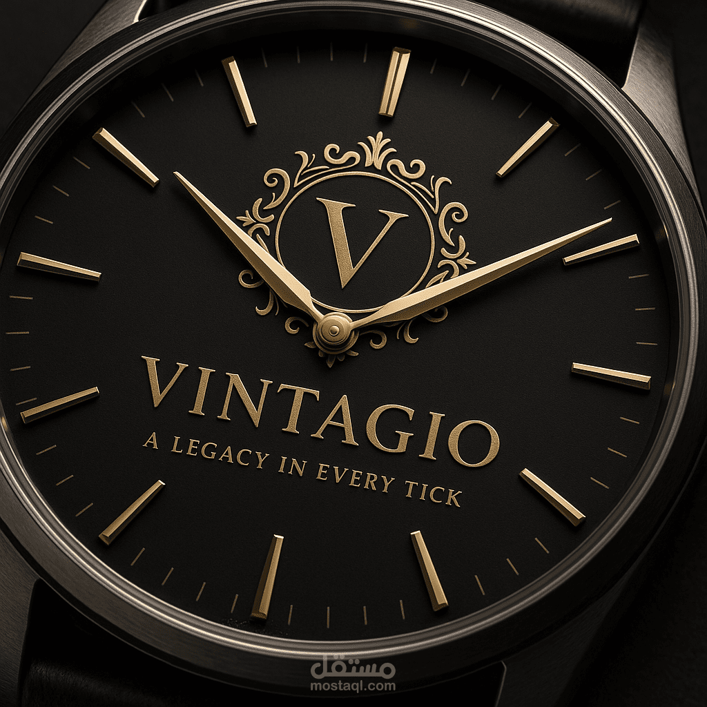 Vintagio | شعار كلاسيكي فاخر لعلامة تجارية متخصصة في الساعات