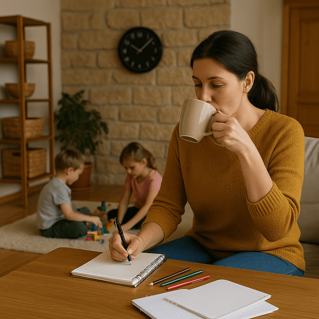 تنظيم وقت الأم بين أطفالها وذاتها