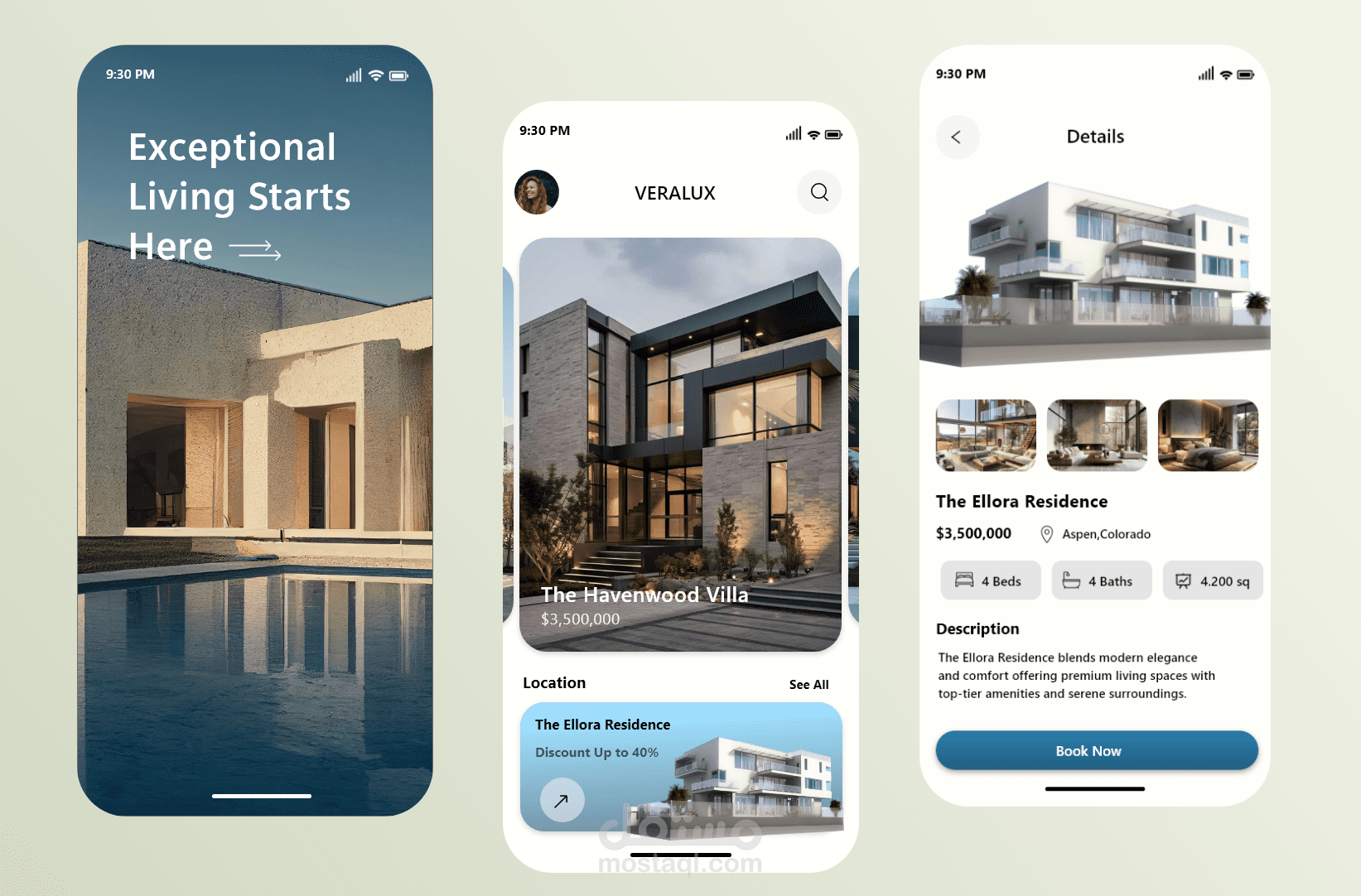 تطبيق عقارات حديث وسهل الاستخدام