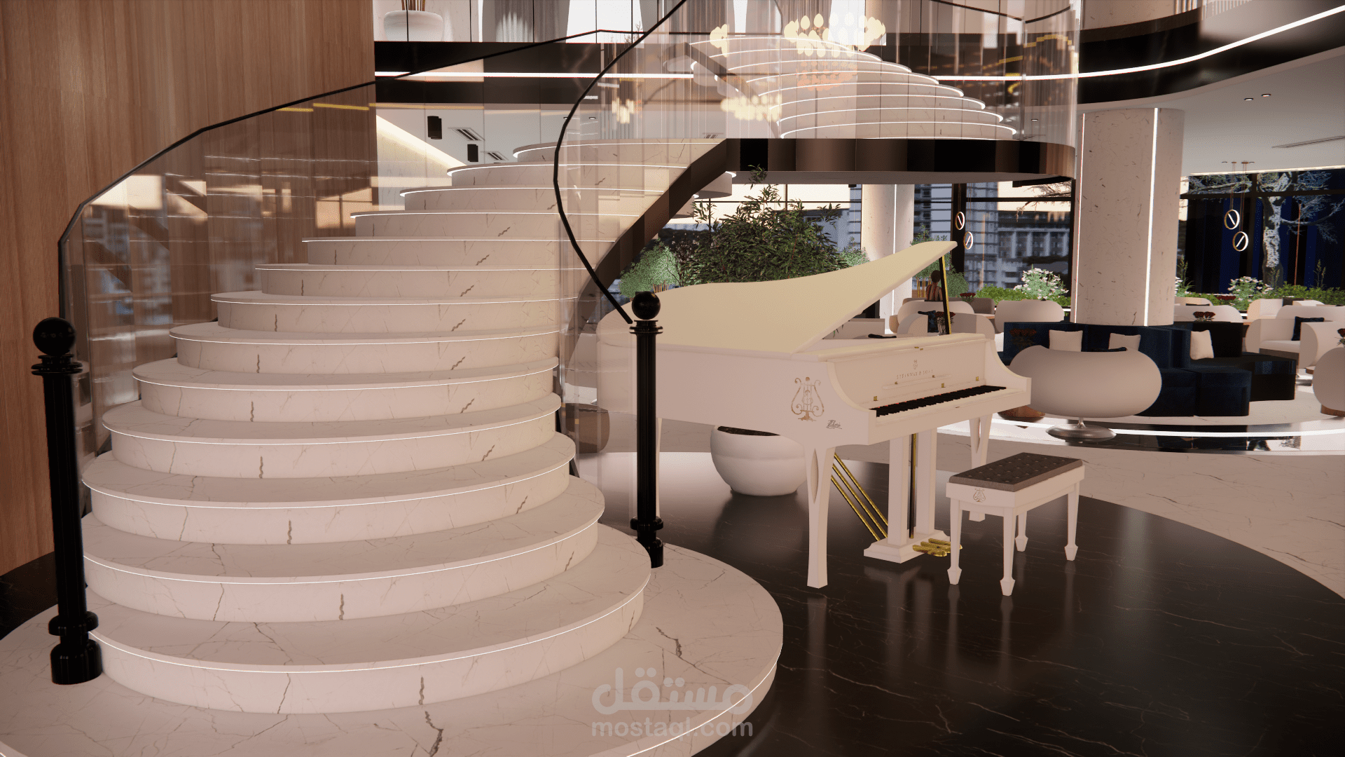 تصميم فندق 5 نجوم بطابع مودرن لاكجري ستايل