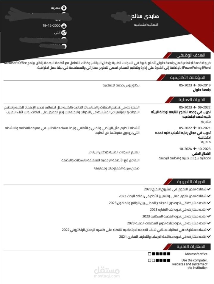 Cv عربي