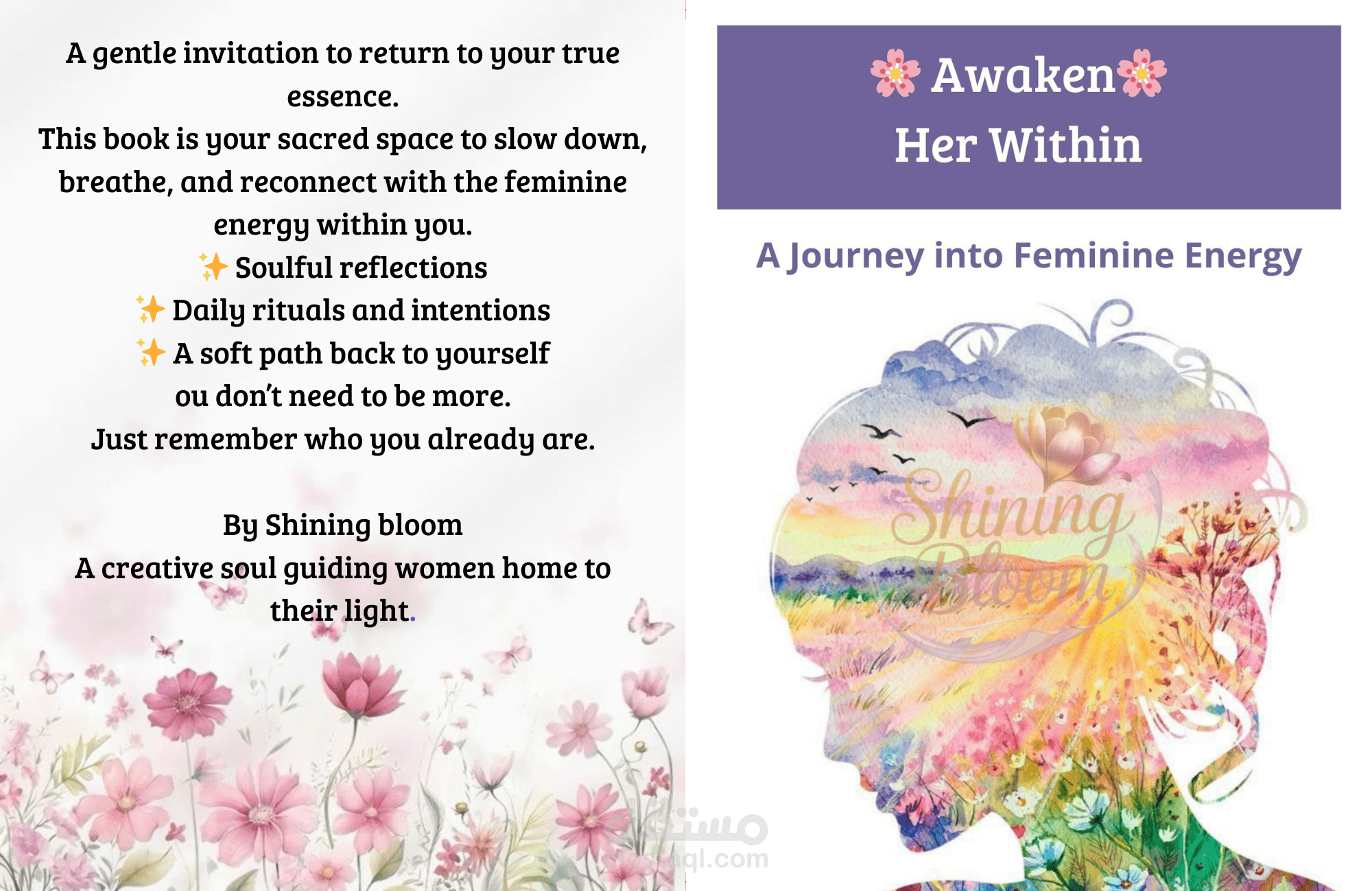 تصميم غلاف وتنسيق كتاب: "A Journey into Feminine Energy"