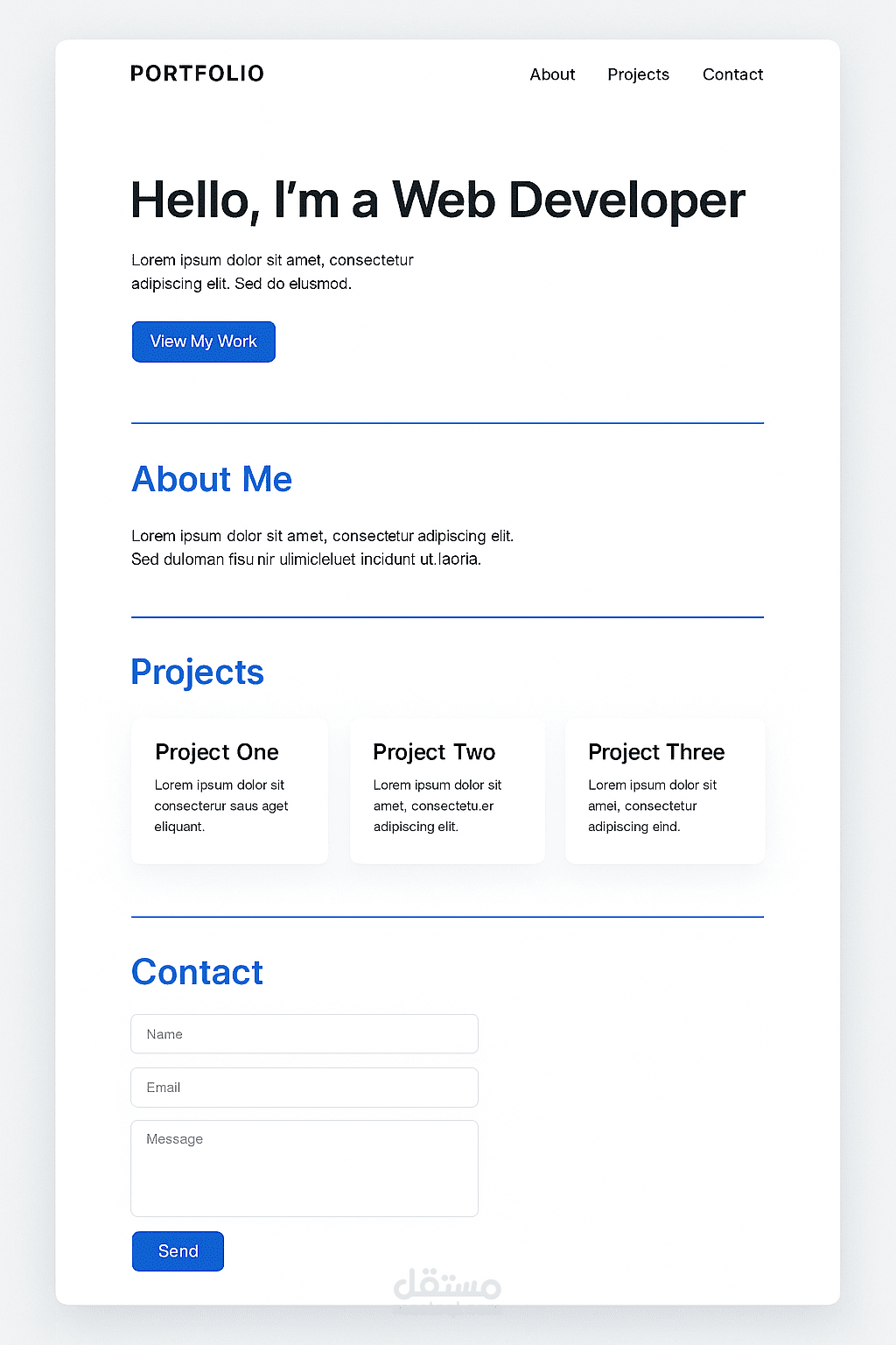 تصميم موقع شخصي (Portfolio) باستخدام HTML وCSS